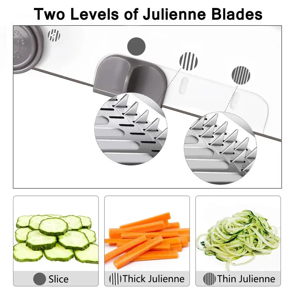 18-in-1 Adjustable Mandoline Slicer - Stainless Steel Vegetable Julienne Grater & Potato Cutter