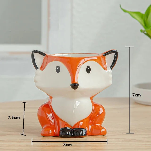 Nordic Ceramic Animal Mini Planters - Zebra, Sheep & Cow Head Succulent and Bonsai Pots for Home Decor