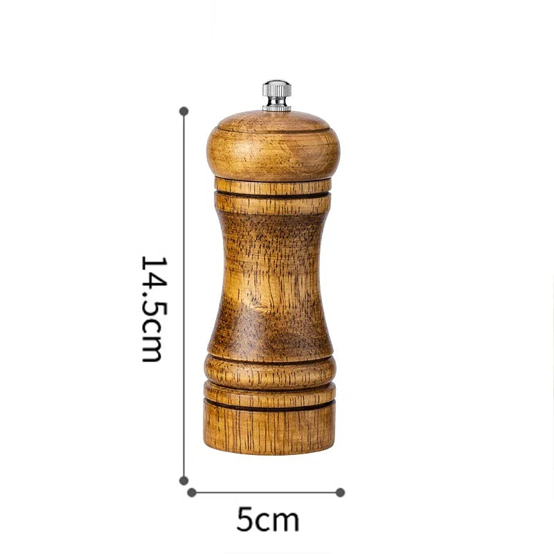 Adjustable Ceramic Pepper & Salt Grinder - Oak Wood Spice Mill, 5/8/10 Inch (12.7/20.3/25.4 cm)