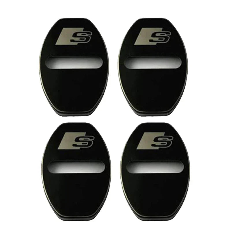 4-Pack Car Door Lock Cover Caps for S-Line A3 A4 A5 A6 A7 Q2 Q3 Q5 Q5L Q7 TT RS Series Alloy Door Lock Protectors (4pcs)