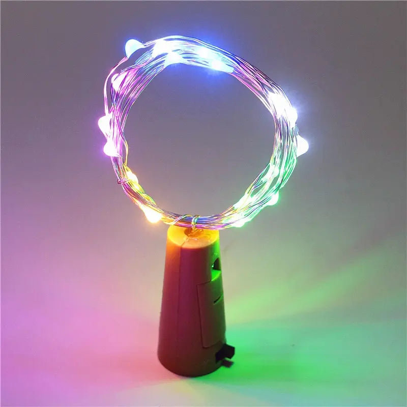 Wine Bottle Cork LED String Lights 2M (6.6 ft) Copper Wire Fairy Lights Battery-Operated Holiday & Christmas Decor