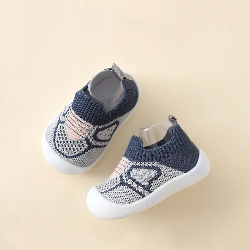 Baby Anti-Slip Breathable First Walker Crib Socks with Rubber Sole (11.5–15.5 cm / 4.5–6.1 in)