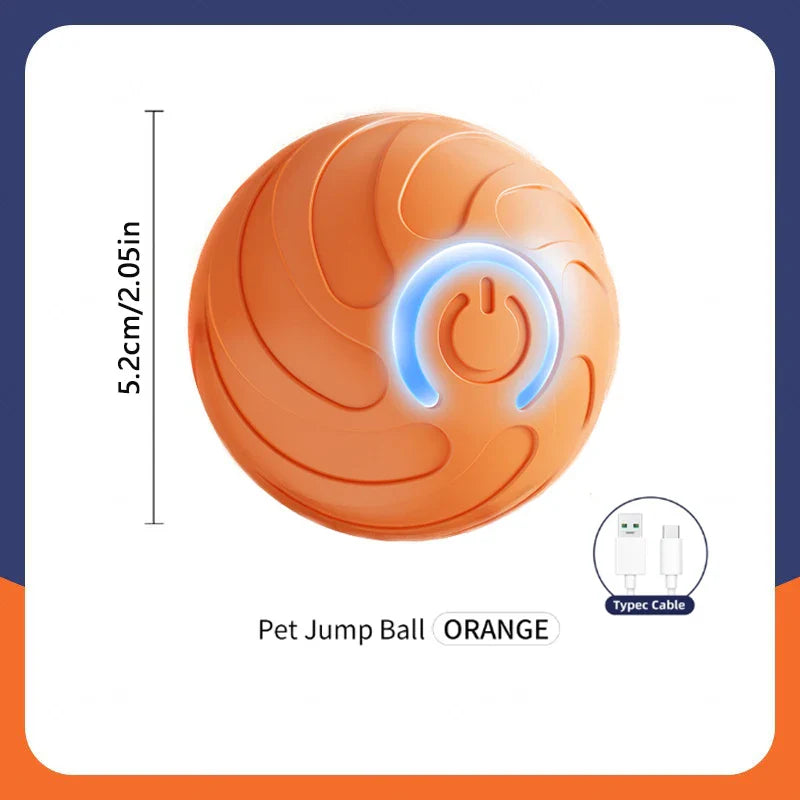 Automatic Interactive Dog Toy Ball USB Rechargeable Rolling Bouncing Chew Toy for Puppies to Large Dogs — Sizes 5.2 cm / 6.7 cm (2.05 in / 2.64 in)