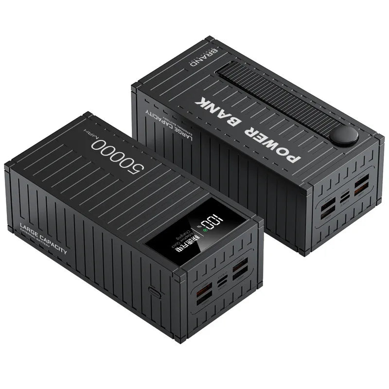 50000mAh 6-Port Power Bank 65W Fast Charge USB-C PD, 4x USB-A & Micro-USB, LED Display