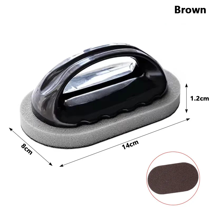 Nano Emery Sponge Cleaning Brush with Handle – Multi-Purpose Kitchen & Bath Eraser for Rust, Stains & Knife Sharpening