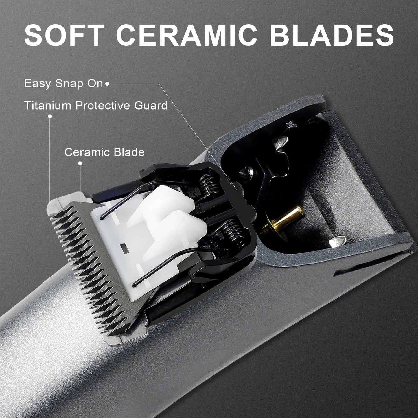 Waterproof Electric Body & Groin Hair Trimmer for Men, Replaceable Ceramic Blade, USB Rechargeable