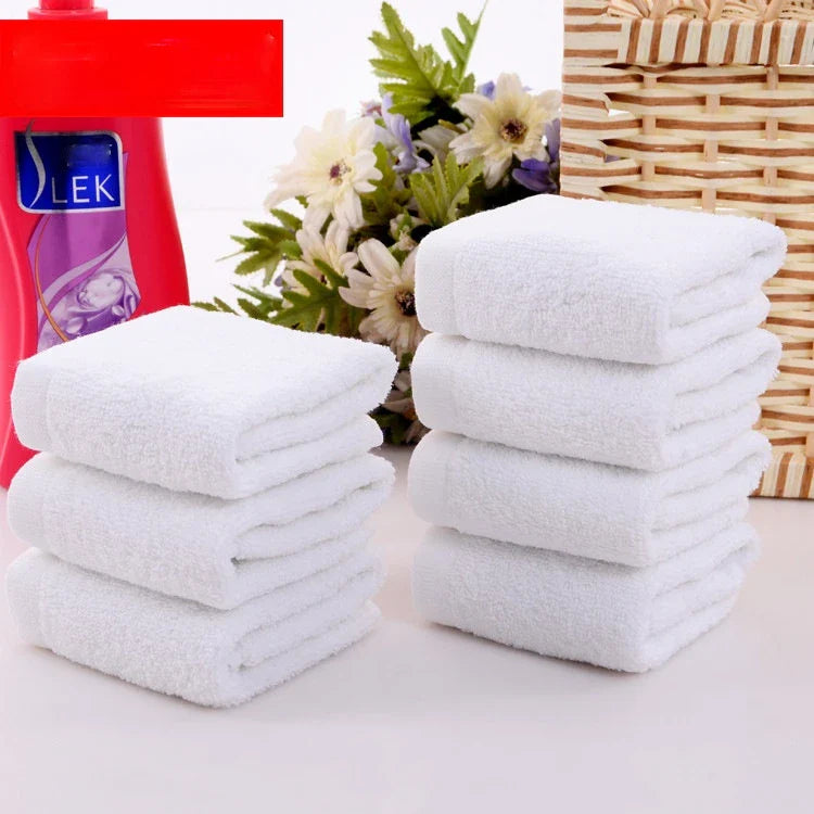 5-Pack Pure Cotton Small Square Towels - White Face & Hand Towels for Kids, Hotel, Spa, Bathroom