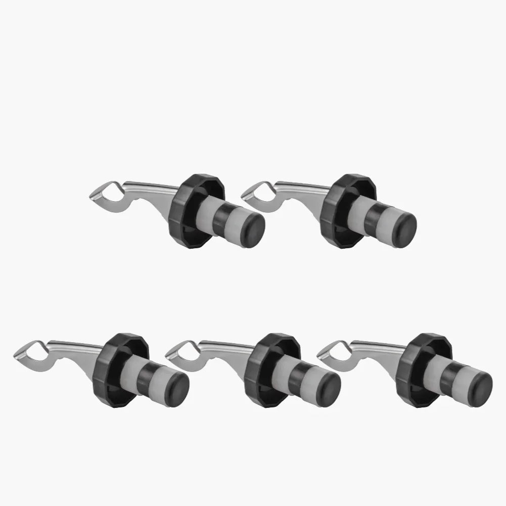 Press Vacuum Wine Bottle Stopper - Stainless Steel & Silicone Wine & Champagne Seal (1–10 Pack)
