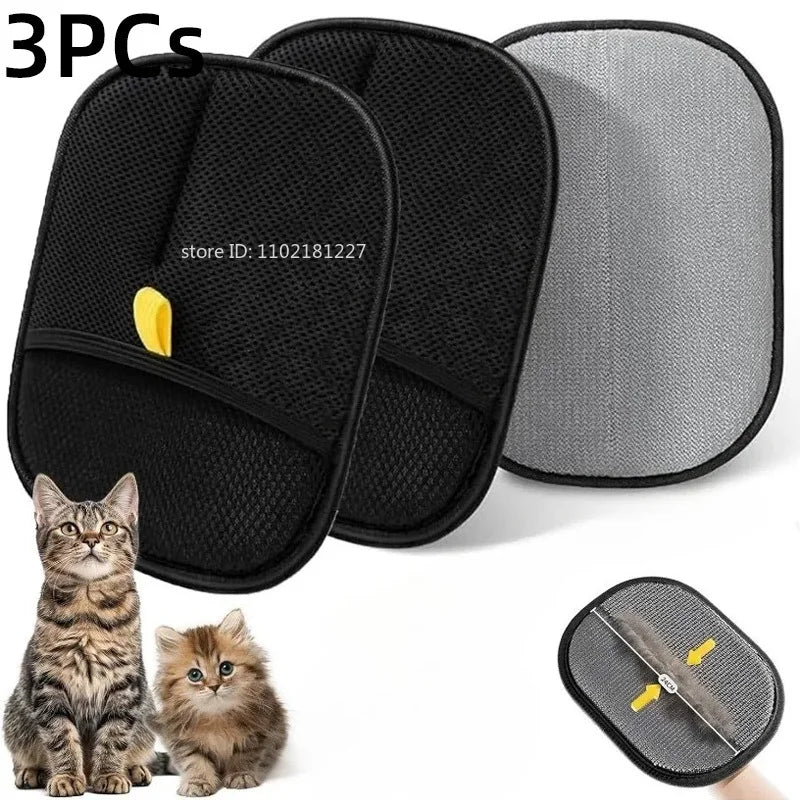 Double-Sided Pet Grooming Gloves Reusable Hair Remover for Dogs and Cats 1–4 Pack