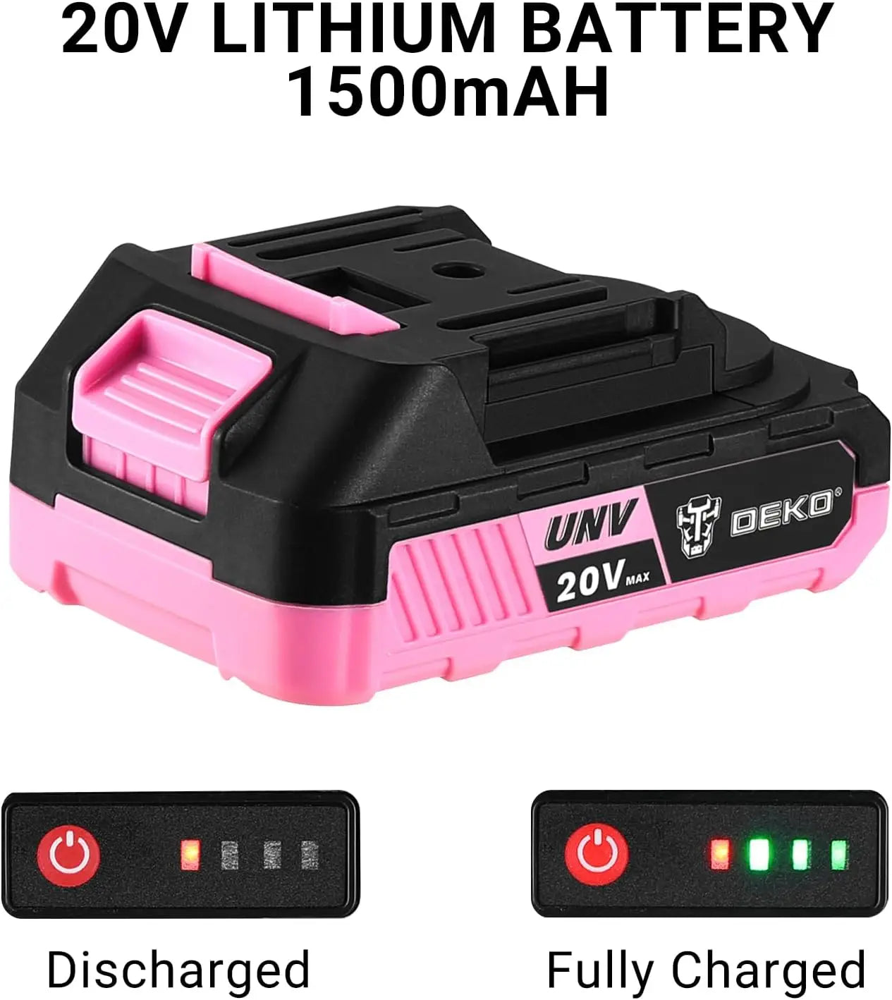 Pink Cordless Drill 20V 1.5Ah Electric Drill Set - Compact Lightweight Power Drill with Battery, Charger & Bits for Women