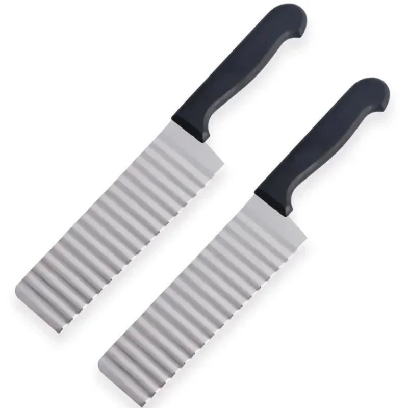 Stainless Steel Wavy Crinkle Slicer Knife - Potato Chip & French Fry Cutter, 25 x 14 x 4 cm (9.8 x 5.5 x 1.6 in)