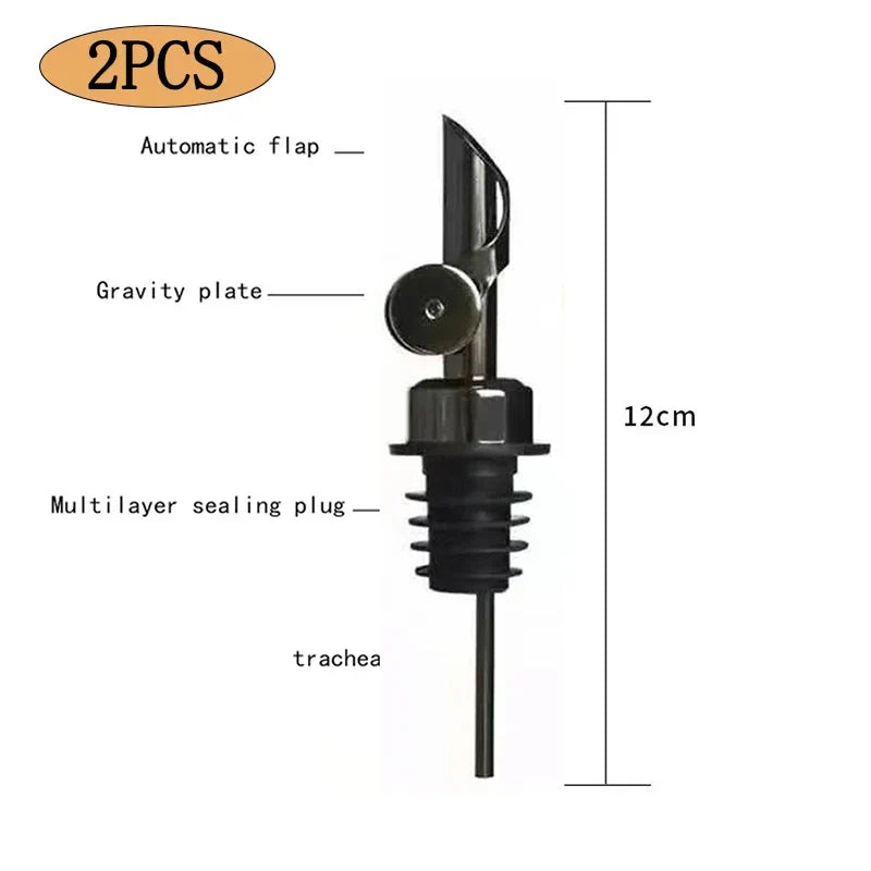 304 Stainless Steel Oil & Vinegar Pourer Spout — Auto-Open Bottle Stopper for Olive Oil, Wine & Liquor