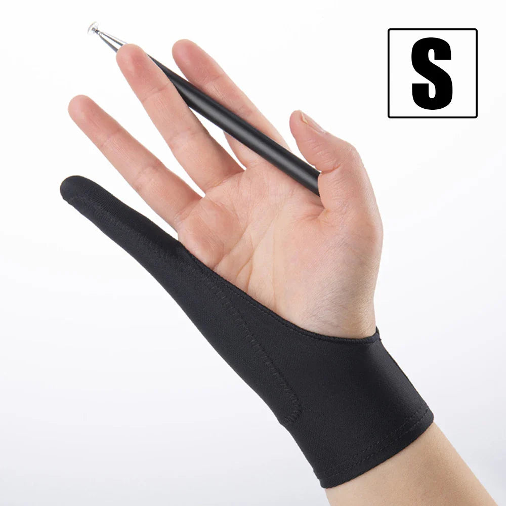 2-Finger Drawing Glove for Touchscreen Tablets & Phones – Anti-Sweat Anti-Fouling Stylus Glove for Digital Artists