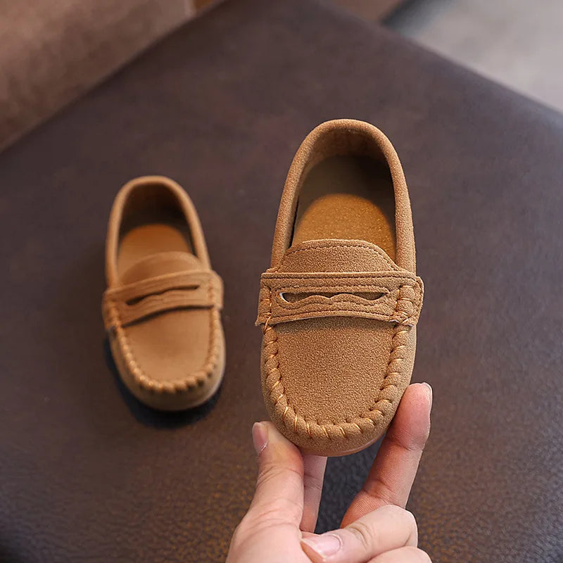 Toddler & Kids Moccasin Loafers Soft Leather Slip-On Non-Slip Tassel Casual Shoes