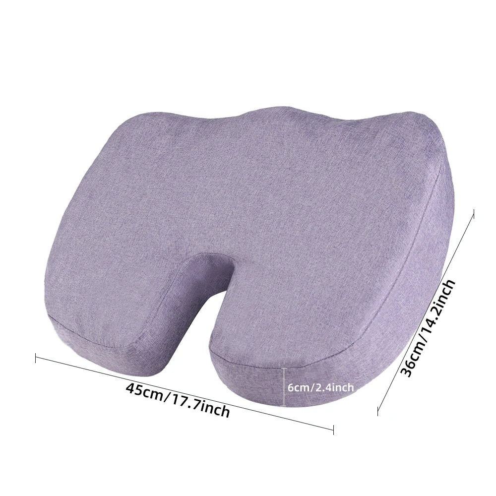 U-Shaped Memory Foam Seat Cushion – Breathable Wave Massage Cushion for Coccyx & Buttock Pressure Relief (45×36×6 cm / 17.7×14.2×2.4 in)