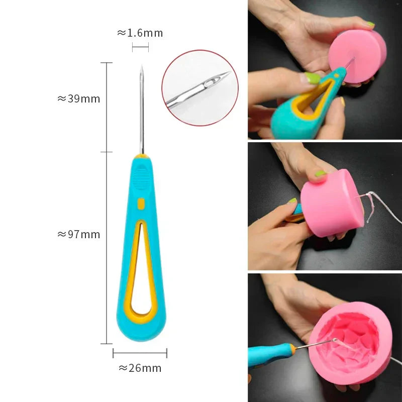 Pure Cotton Candle Wicks 100-Pack with Metal Wick Brackets & Silicone Punch Awl DIY Candle Making Kit
