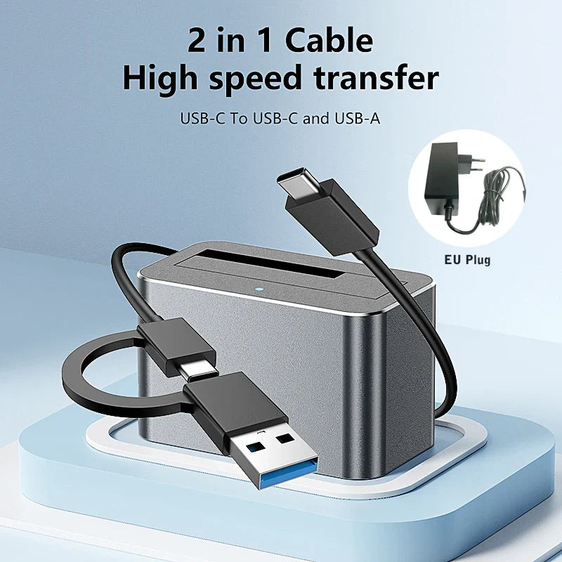 2.5/3.5-Inch SAS/SATA HDD Enclosure to USB 3.0 Docking Station, Aluminum HDD Caddy — Supports up to 18TB