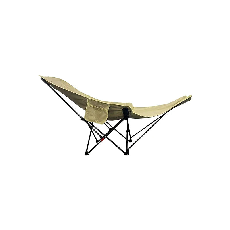 Portable Folding Recliner Chair with Curved Headrest & Leg Rest, Lightweight Foldable Outdoor Beach and Camping Chair
