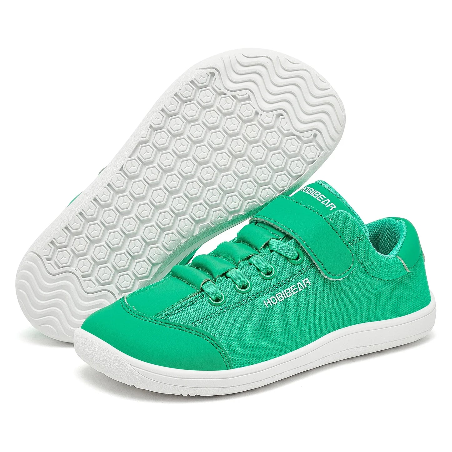 Kids Barefoot Wide Toe Minimalist Sneakers Unisex Lightweight Hook & Loop PU Leather & Textile Shoes