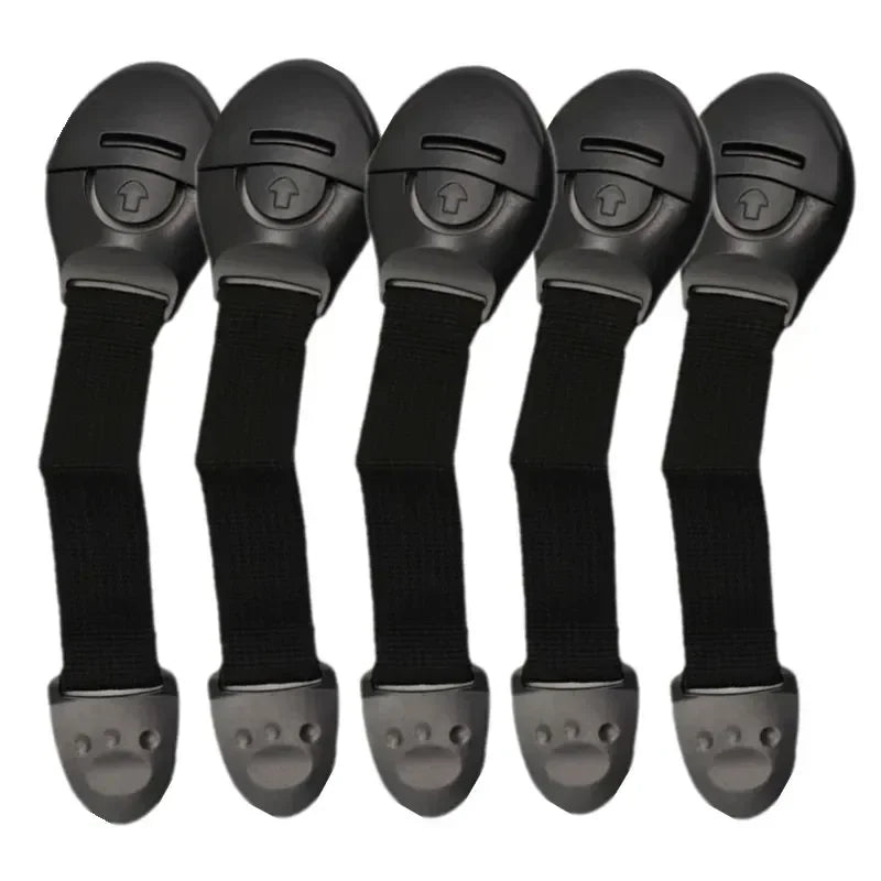 Baby Childproof Safety Strap Lock for Cabinets Drawers Refrigerator Toilet Lid – 5-Pack