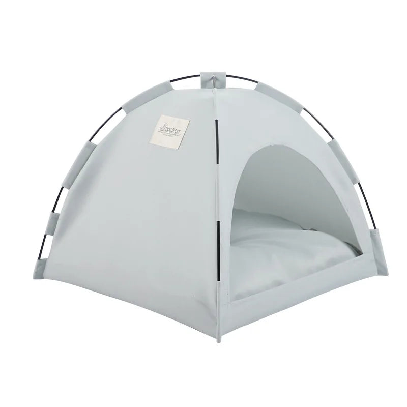 Removable Pet Tent Bed Semi-Enclosed Fleece Cat & Small Dog Sofa Basket Cozy Cave Sleeping Bed for Indoor Room Decor