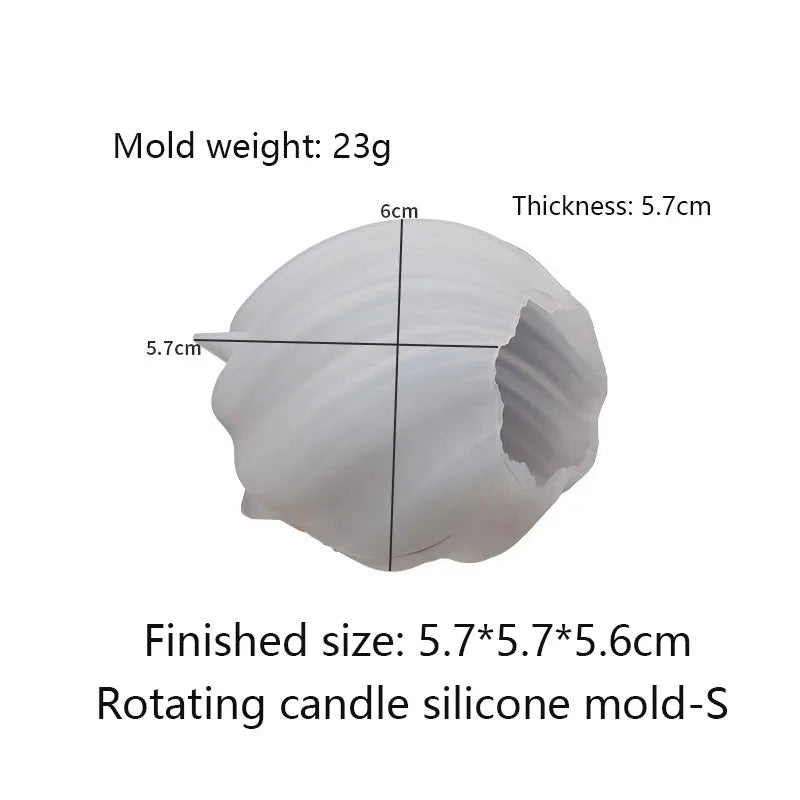 3D Geometric Wave Silicone Candle Mold - Rotating Pillar DIY Soap & Resin Craft, 8.7 x 8.5 x 8.5 cm (3.4 x 3.3 x 3.3 in)