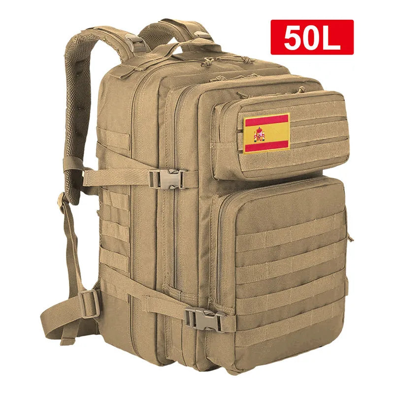 Tactical Backpack 25L/32L/45L Waterproof Large Capacity Travel Rucksack, Multi-Functional Outdoor Hiking & Camping Bag