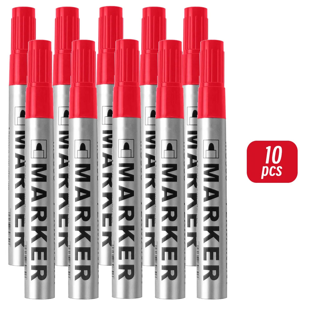 Waterproof Black Permanent Paint Marker - Quick-Dry Oil-Based Pen for Tires, Metal & Glass