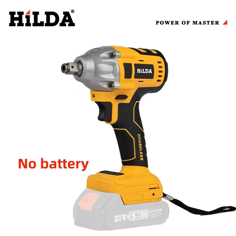 Brushless Cordless 1/2-Inch Impact Wrench — Rechargeable, 18V Battery Compatible