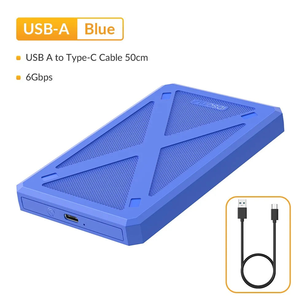 2.5-Inch SATA SSD/HDD Enclosure USB-C USB 3.1 6Gbps Fits 7–9mm (0.28–0.35 in) Drives
