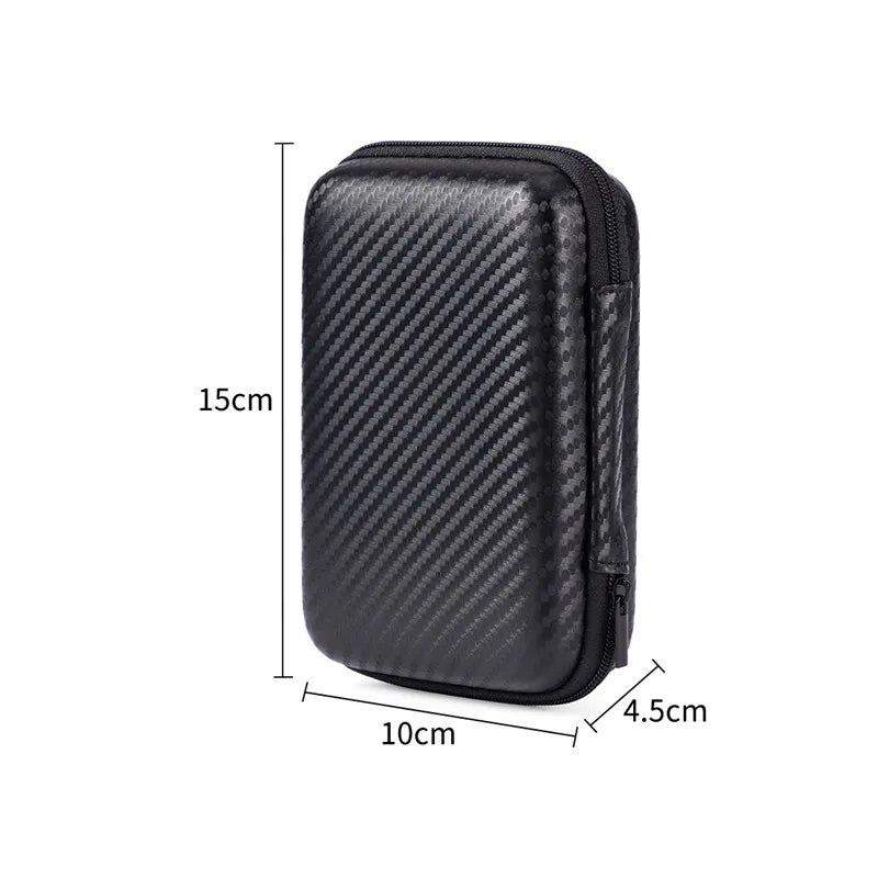 Portable EVA Zipper Pouch Cable Organizer for Chargers Power Banks & External Hard Drives - Single or 2-Pack