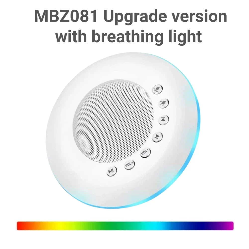 Portable White Noise Machine for Baby - 28 Sounds, USB-C Rechargeable Sleep Soother with 7-Color Night Light & Timer