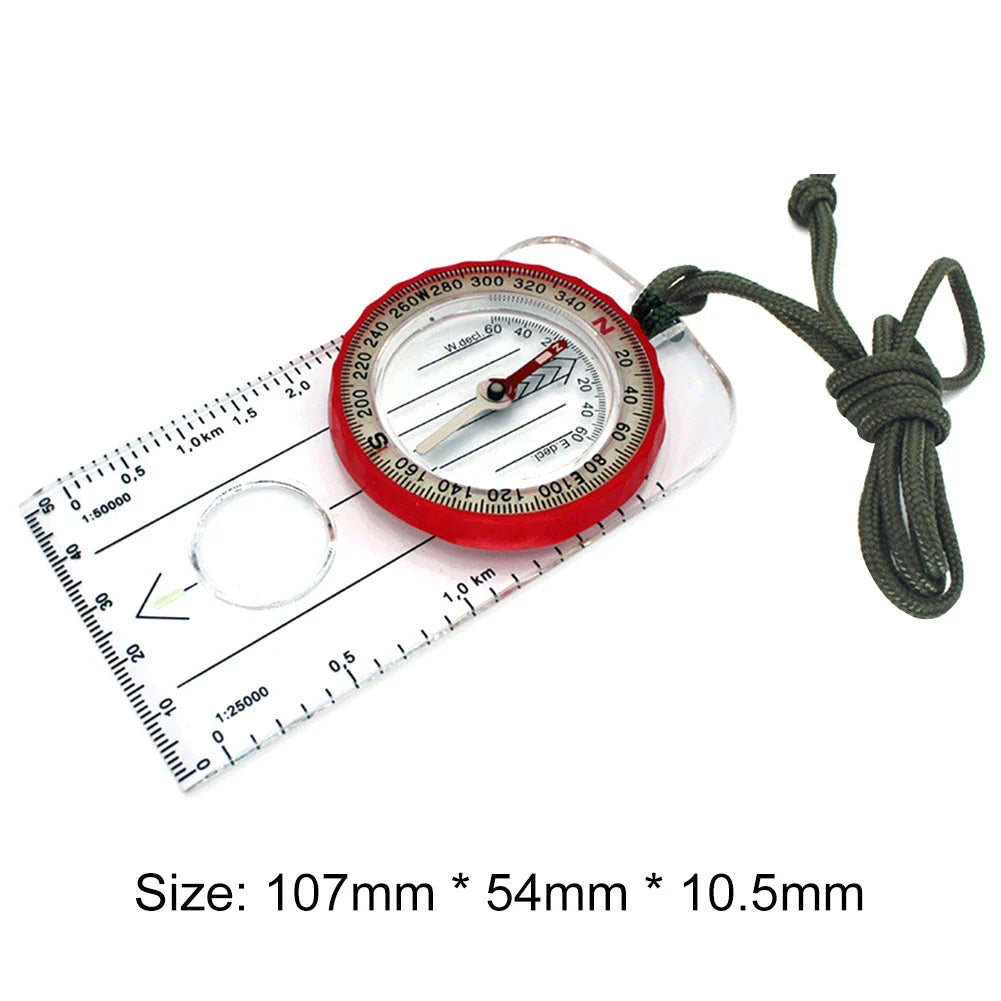 Luminous Waterproof Hiking Compass High Accuracy Baseplate with Neck Strap 4.2 in (107 mm)