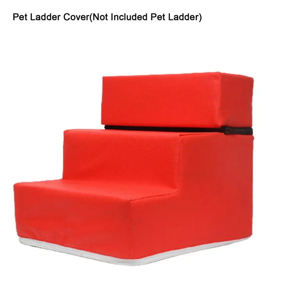Detachable 3-Step Pet Stair Cover - Anti-Slip Faux Leather & Mesh Ramp Case, 11.8 x 11.8 x 13.8 in / 30 x 30 x 35 cm