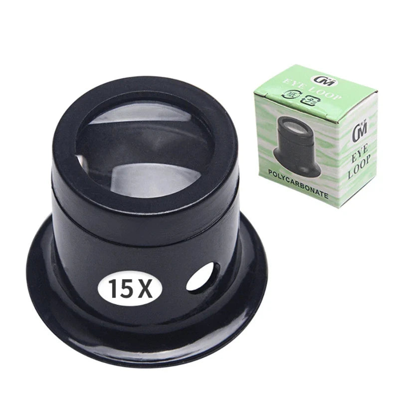 Watchmaker Jeweler Loupe Magnifier - Handheld Optical Glass Loupe 3X 5X 10X 15X 20X