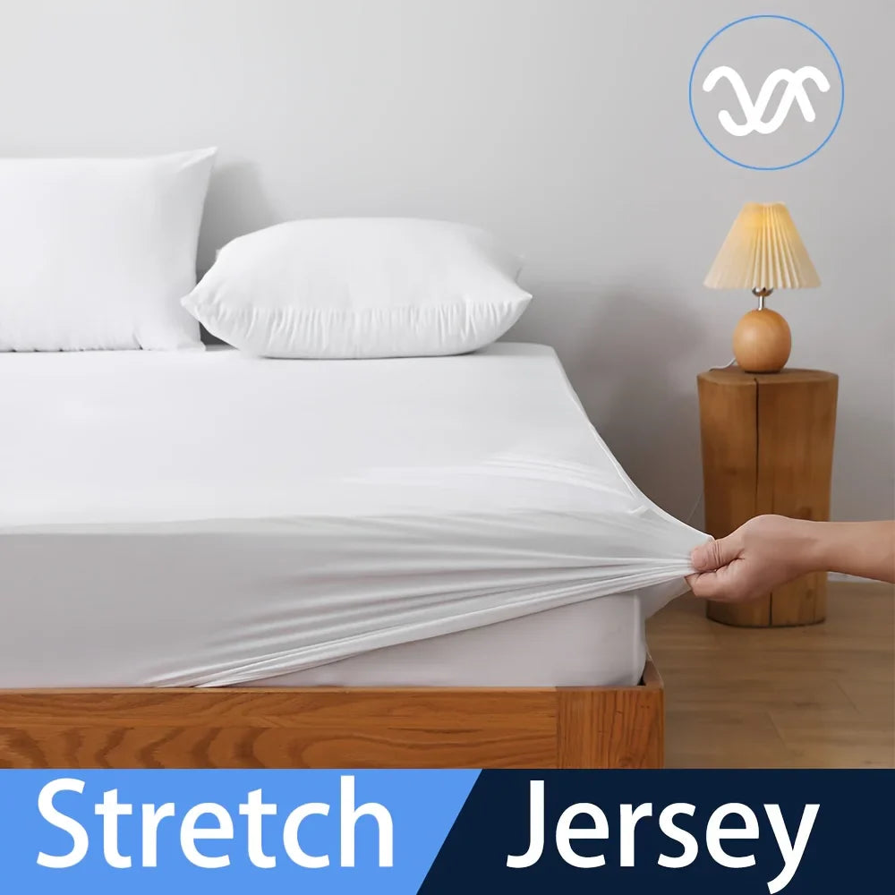 Cooling Fitted Sheet Waterproof Breathable Mattress Cover with 100% Cooling Nylon Top for Hot Sleepers