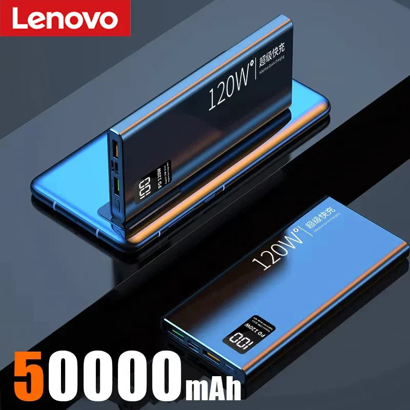 120W High-Capacity Power Bank (50,000/100,000/200,000mAh) Portable Fast Charger USB-C PD & USB-A with Digital Display