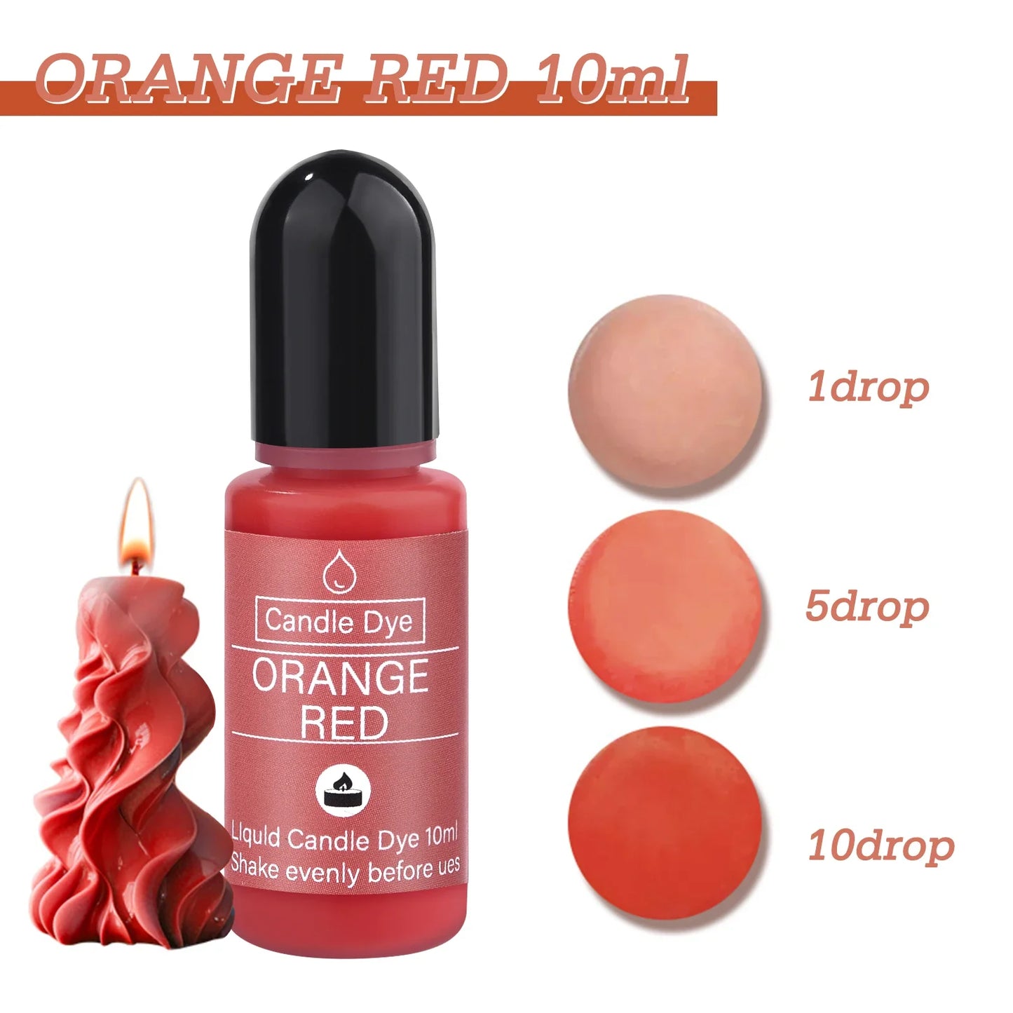 16-Color Liquid Candle Dye Set — 16 x 10ml (0.34 fl oz) Non-Toxic Soy Wax Pigments for Candle & Soap Making