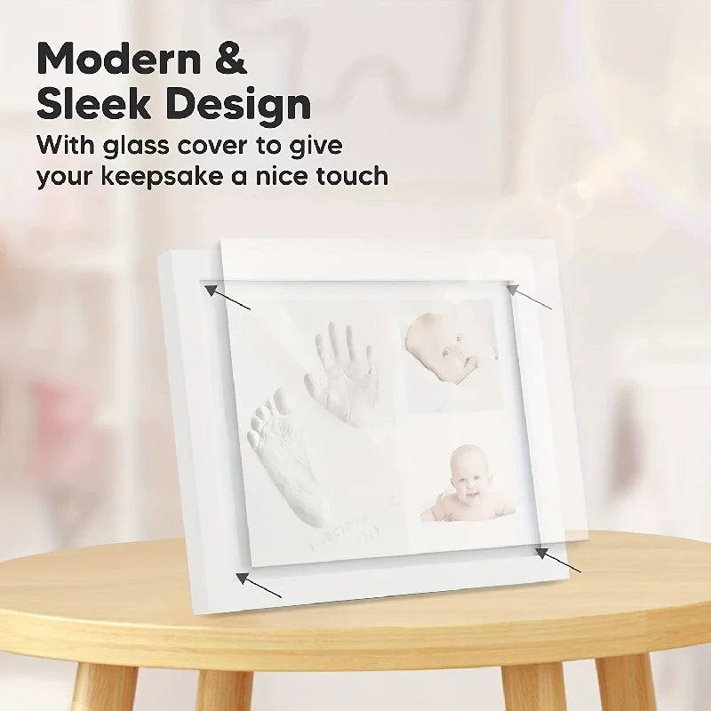Baby Hand & Footprint Clay Photo Frame Kit – Keepsake Memory Frame 11 x 9 in (28 x 23 cm) – Newborn Gift for Boys & Girls