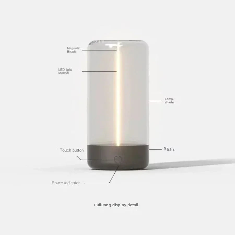 Portable Ambient Magnetic Night Light USB-C Rechargeable Eye-Protection Lamp for Bedroom, Study & Camping Gift