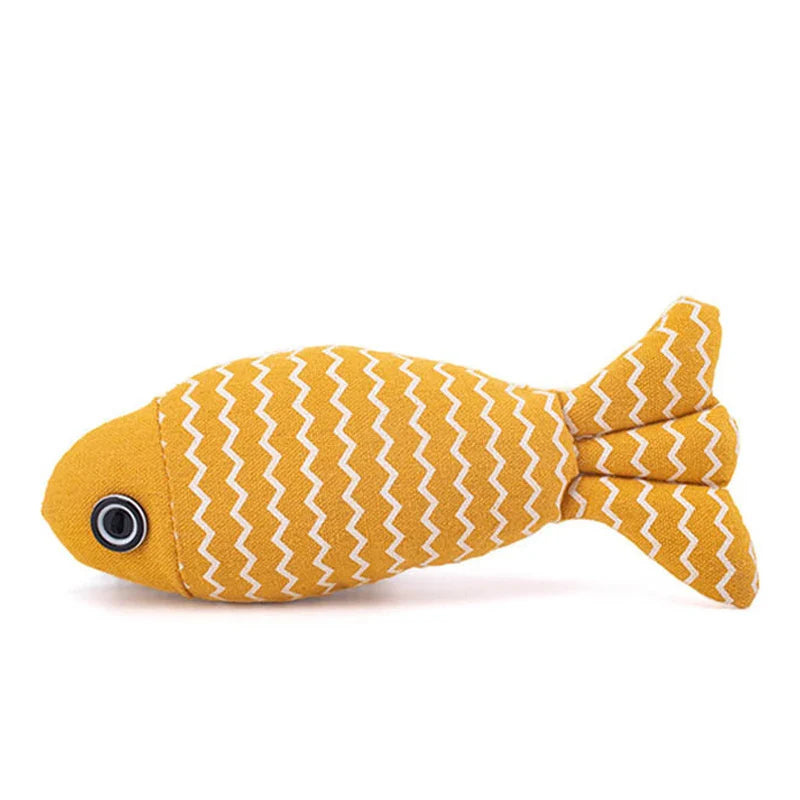 Interactive Fish Cat Toy with Catnip – Plush Kicker Pillow for Indoor Cats, 7.9 in (20 cm)