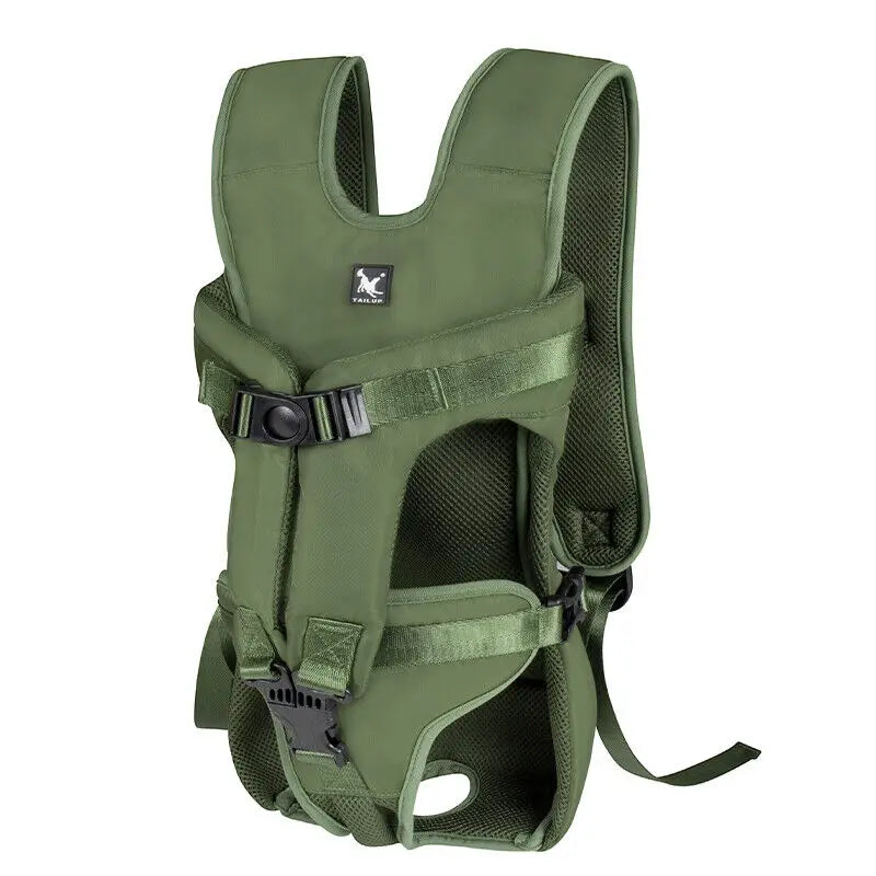 Adjustable Hands-Free Front Pet Carrier Backpack – Breathable Dog & Cat Travel Carrier (Up to 35 lbs / 16 kg)