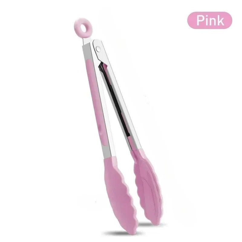7-Inch Non-Slip Silicone Tip Food Tongs (21.4 cm) – BBQ Grilling, Salad & Kitchen Serving Utensil