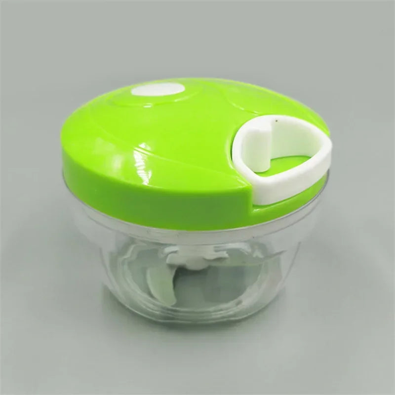 Manual Rope-Pull Food Chopper 500ml (17 fl oz) – Garlic Press, Vegetable & Meat Mincer