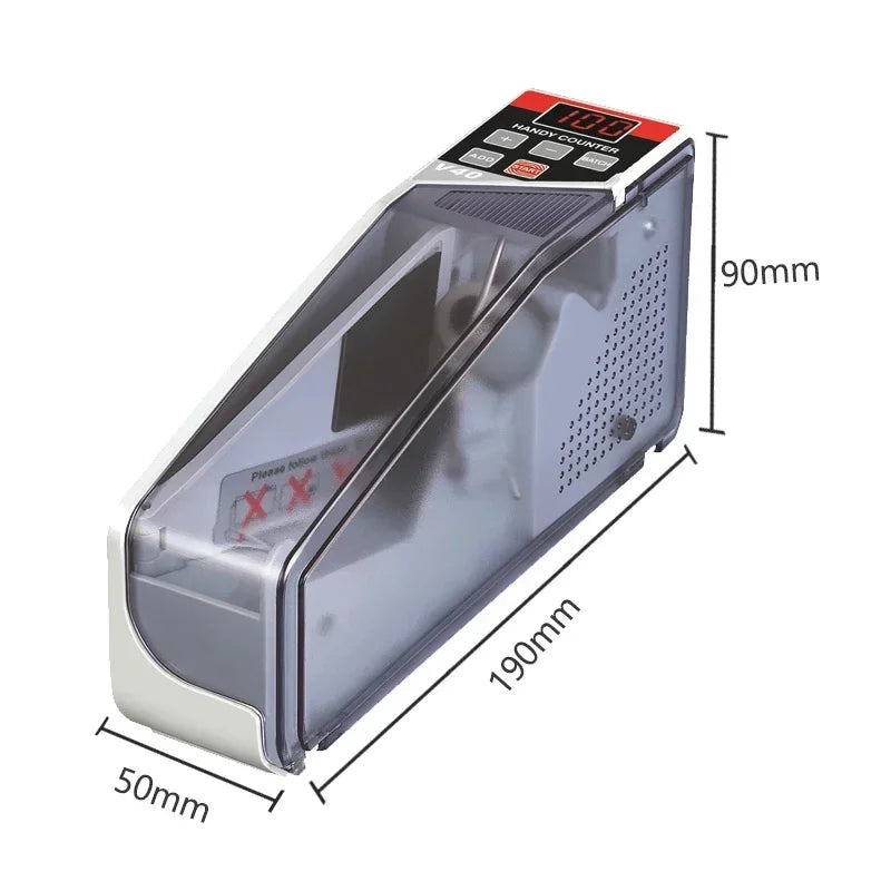 Portable Mini Handheld Money Counter with LED Display, Up to 600 Bills/Min — Battery or Adapter