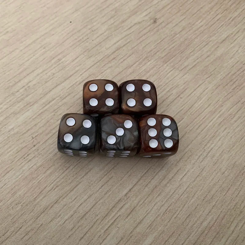 5-Piece 16mm Two-Color 6-Sided Acrylic Dice Set – Board Game & Puzzle Accessory
