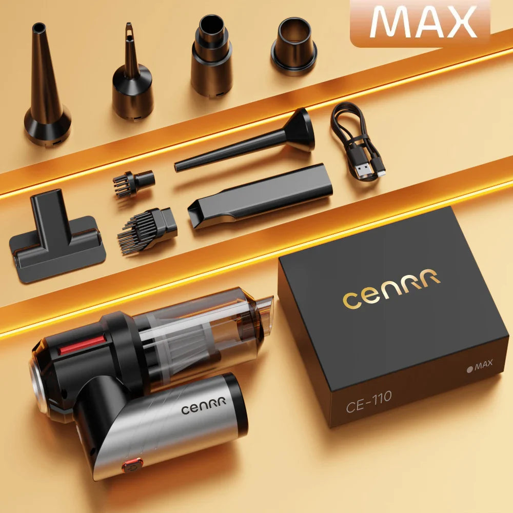 Mini Cordless Handheld Car Vacuum Cleaner & Blower - 998000PA Strong Suction, USB-C Rechargeable, Portable