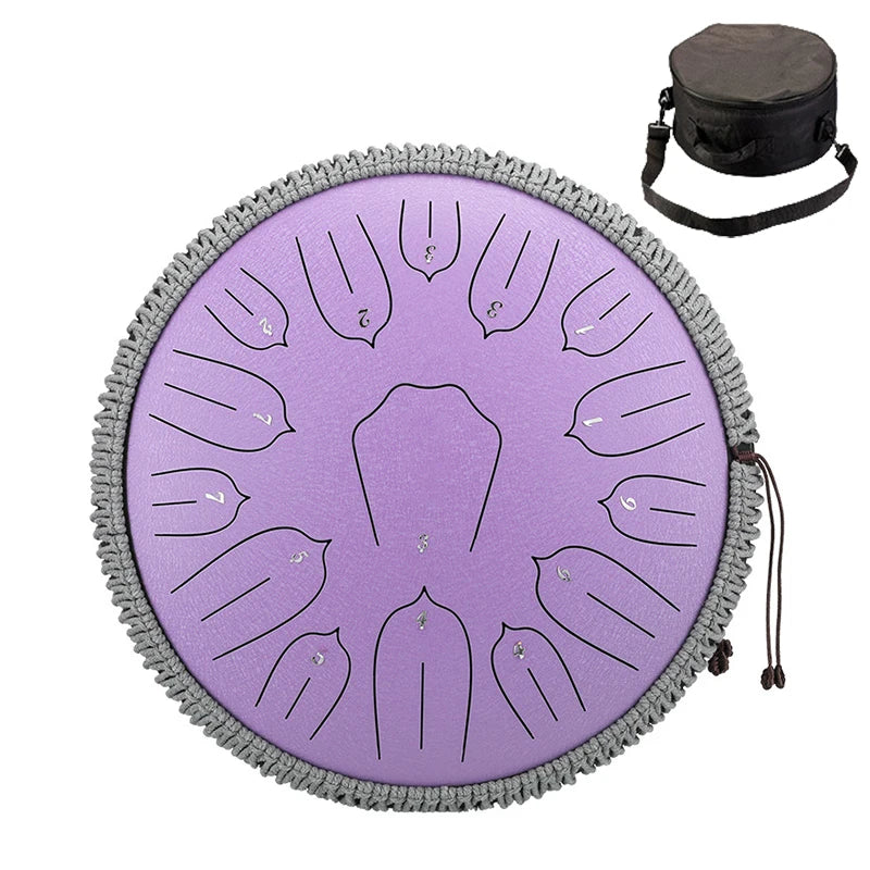 13-Inch (32 cm) 15-Note D-Tone Steel Tongue Drum Glucophone Handpan Percussion