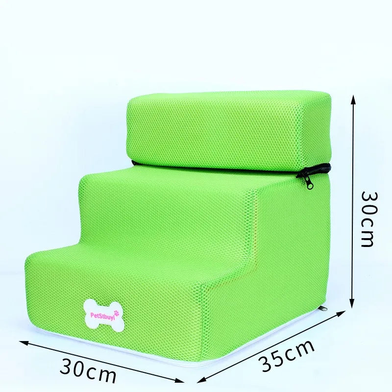 3-Step Pet Stairs for Small Dogs and Cats - Removable Washable Non-Slip Ramp Ladder