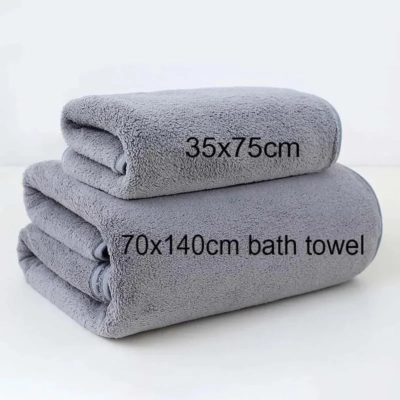 Coral Fleece Thickened Towel Set - Soft Absorbent Bath & Face Towels for Home & Gym
